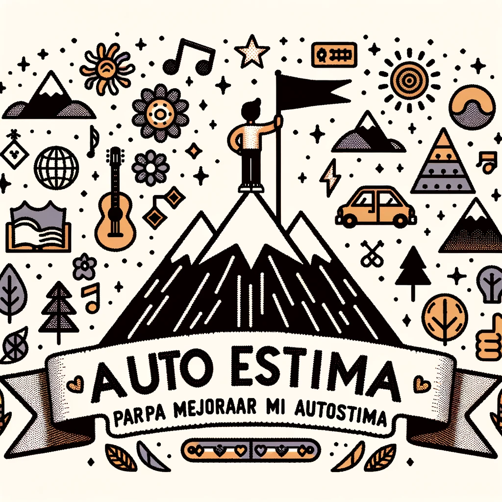 vector-design-of-a-person-standing-on-a-mountain-peak-holding-a-flag-with-the-word-autoestima.-surrounding-the-mountain-are-various-icons-represent.