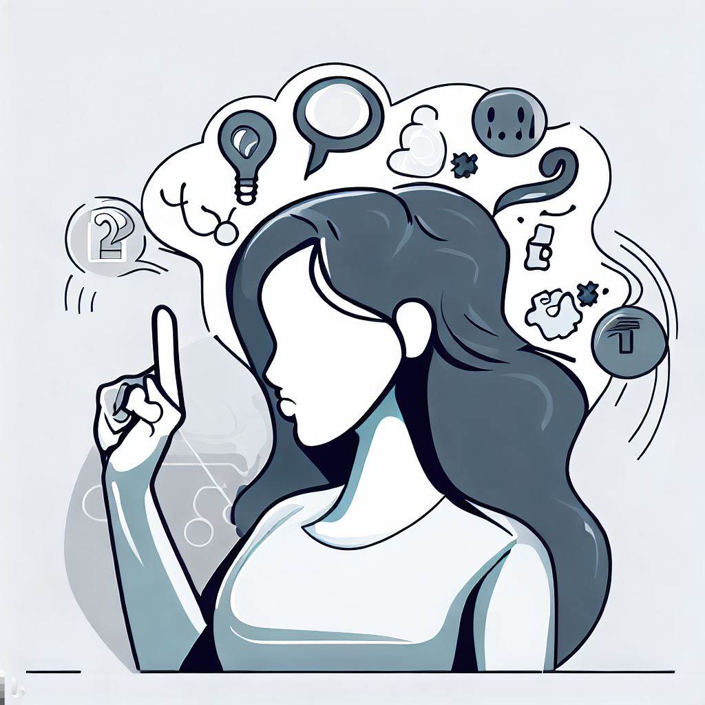 Mujer con muchos pensamientos