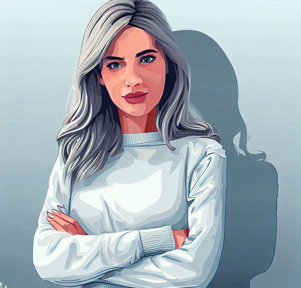 Imagen en vectores de mujer mirando la cámara