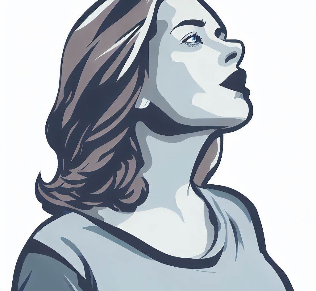 Imagen en vectores de mujer mirando al horizonte