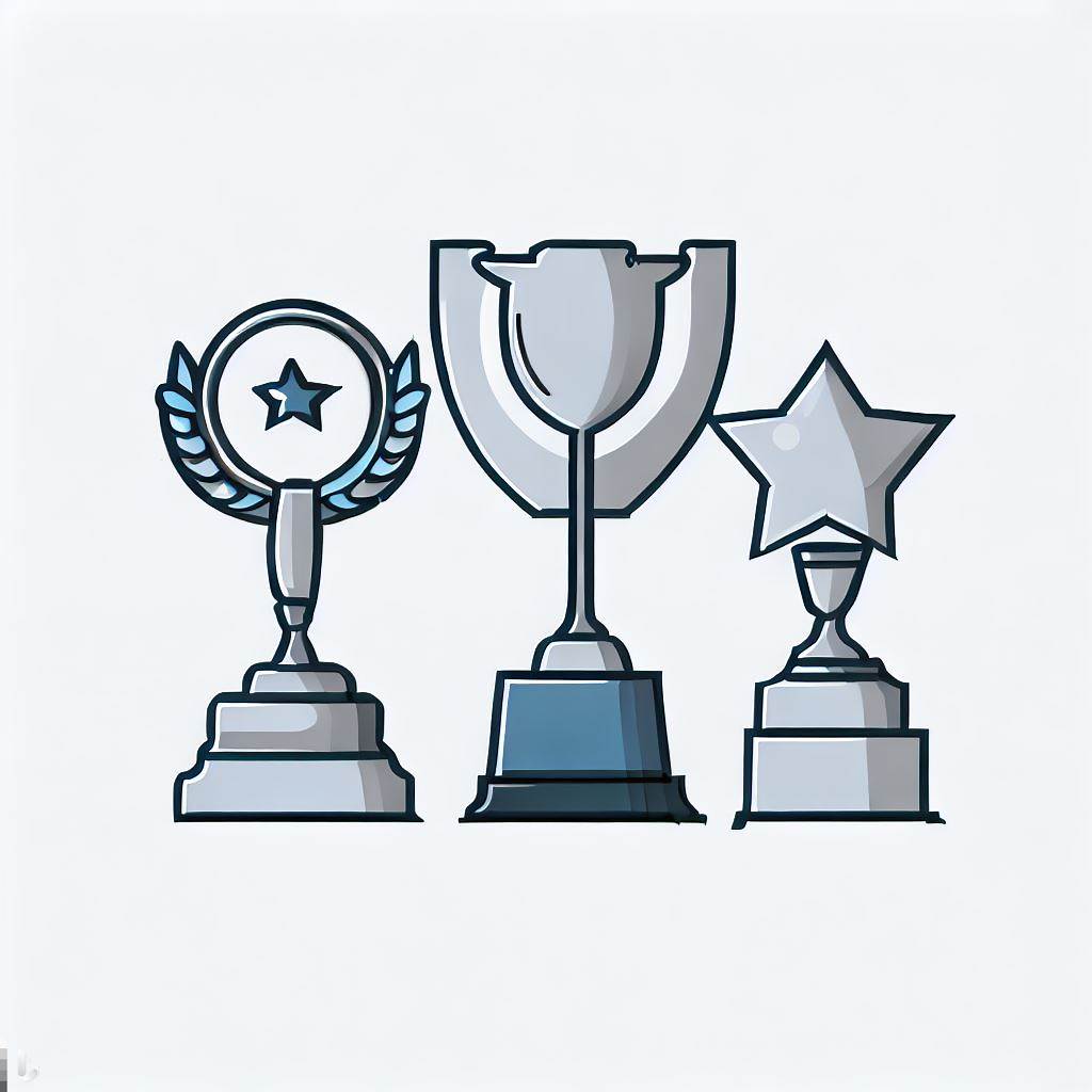 Imagen en vectores de tres trofeos diferentes