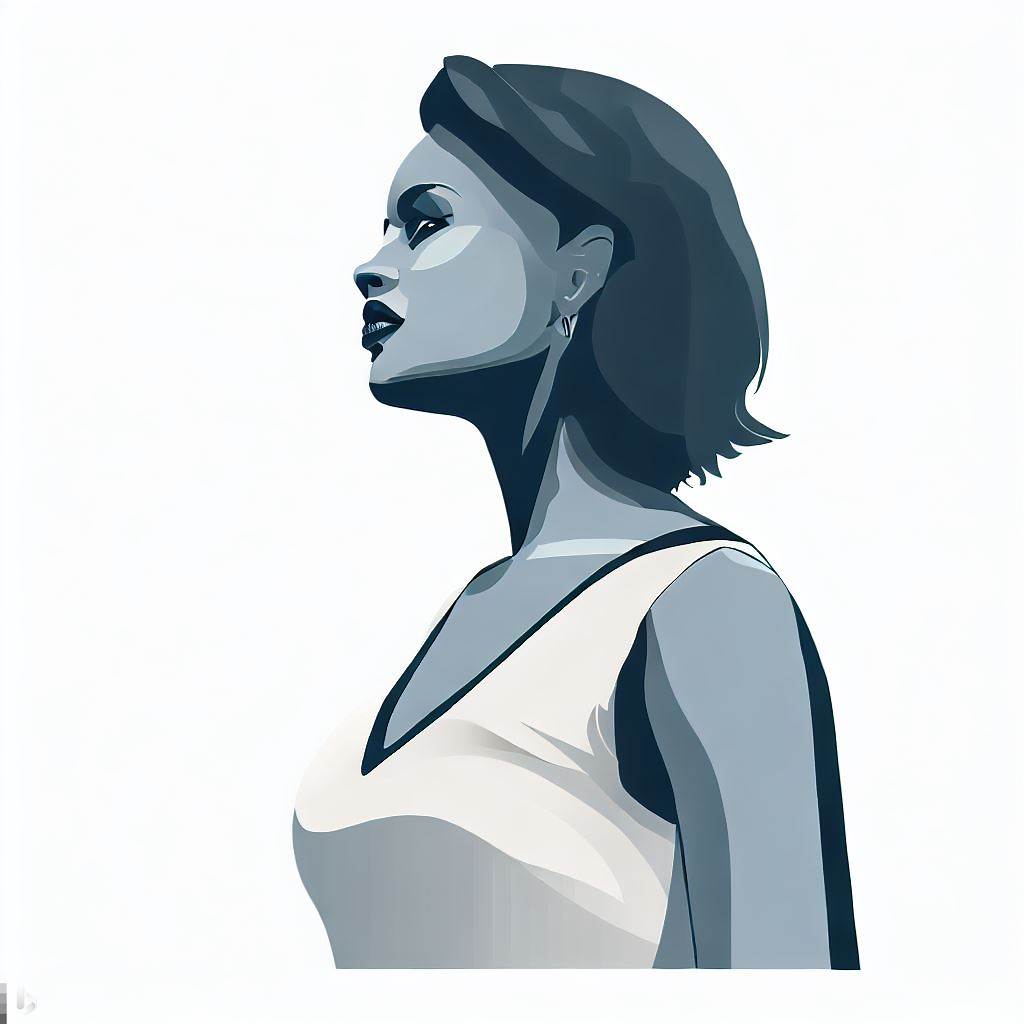 Imagen en vectores de mujer mirando al horizonte con intensidad