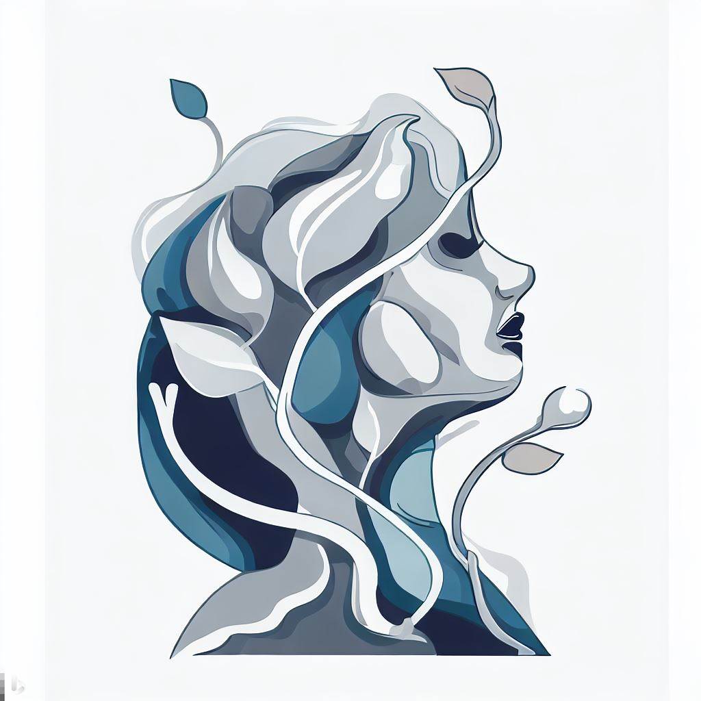 IMagen en vectores de mujer cambiando con lineas como plantas