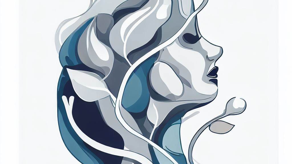 Imagen en vectores de mujer formada por plantas