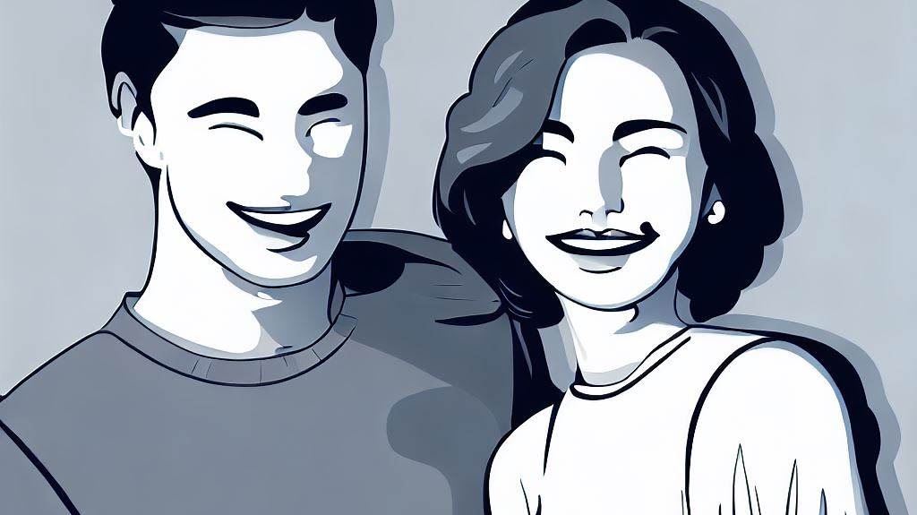 Imagen en vectores de pareja sonriendo