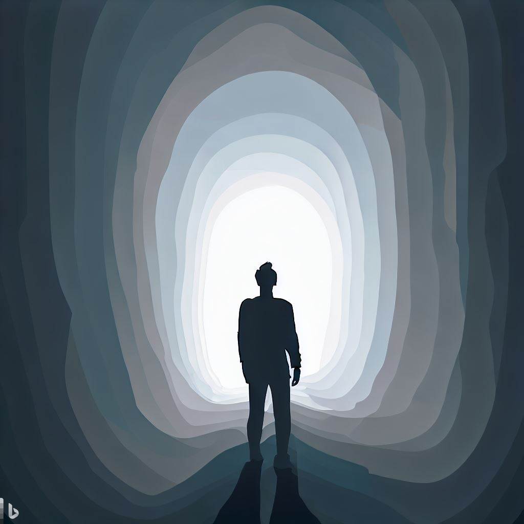 hombre al final de un tunel