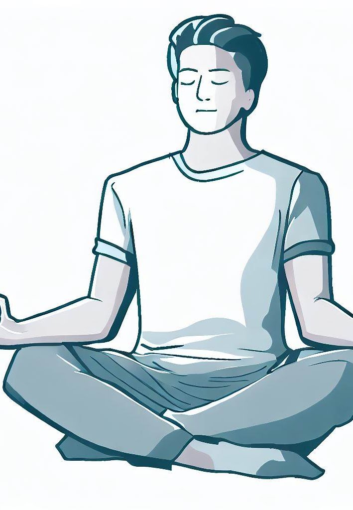  a la persona practicando técnicas de relajación, como la meditación
