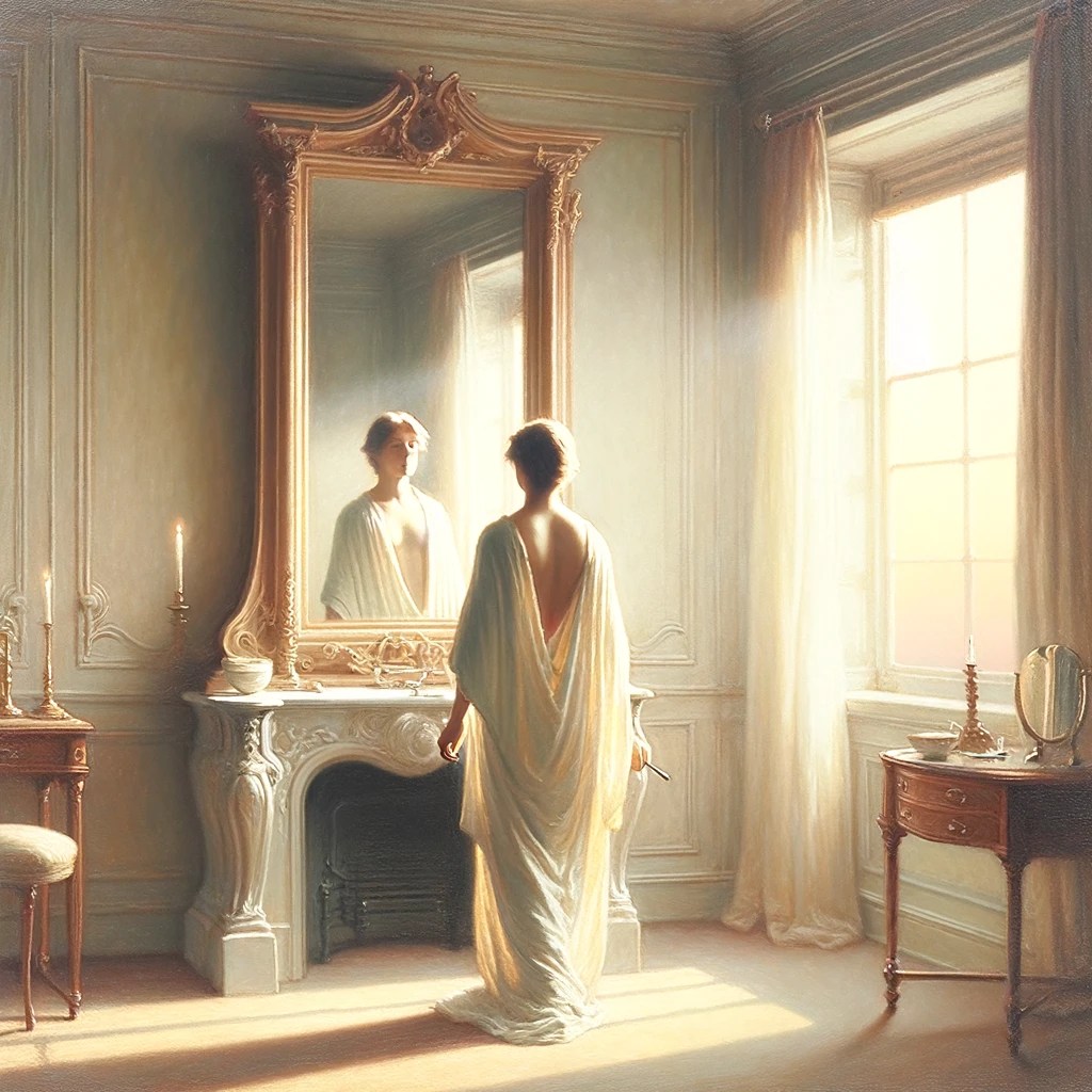 HOmbre mirandose en un espejo