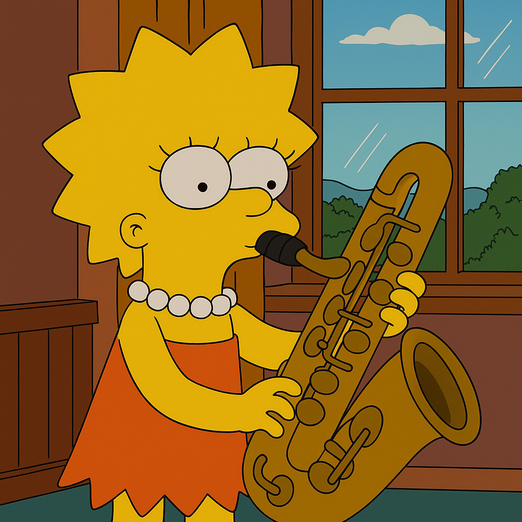 Lisa Simpson tocando el saxofon