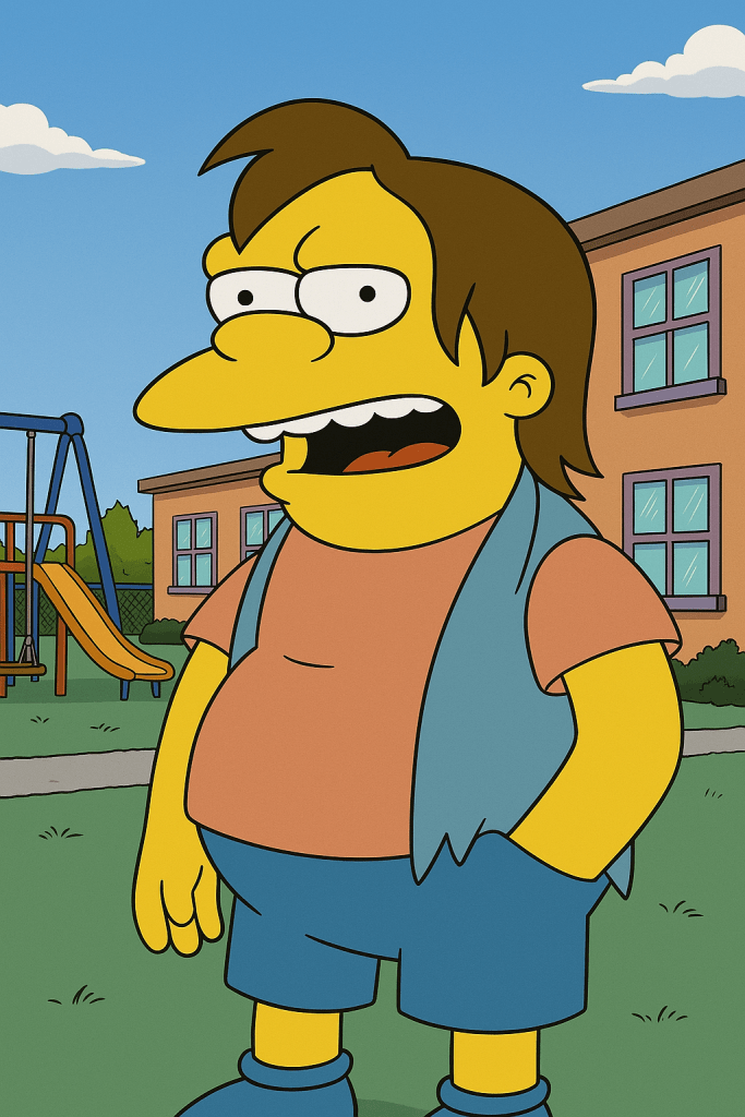  Nelson Muntz en el patio de la escuela primaria de Sprinfield